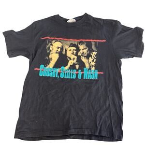 Vintage 1988 Crosby Stills & Nash Band Tee CSN Hanes Tag Made in USA
